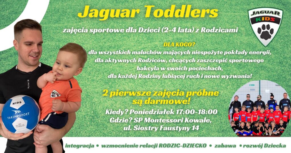 Jaguar Toddlers Gdańsk Kowale zajęcia sportowe dla dzieci 2-4 lata z rodzicami